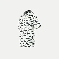 Rad prix Boys All-Over Printed White Shirt-thumb1