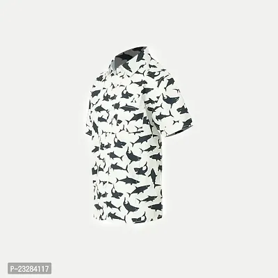 Rad prix Boys All-Over Printed White Shirt-thumb2