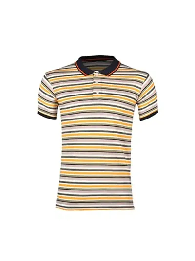 Rad prix Men Color Stripe Contrast Polo T-Shirt