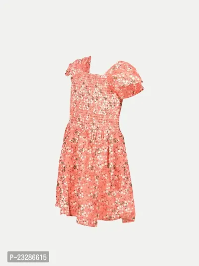 Rad prix Pink Smoked All-Over Printed Dress-thumb2