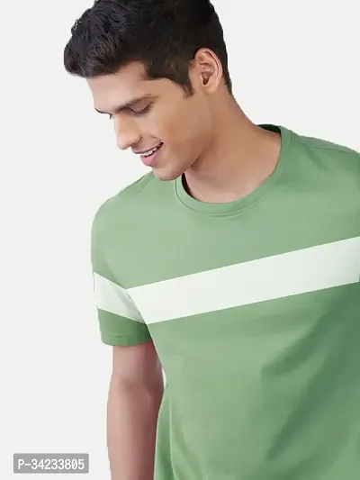 Stylish Green Cotton T-shirt For Men-thumb3