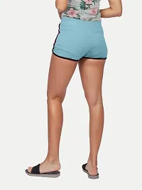 Rad prix Womens Solid Elasticated Shorts- Blue Colour-thumb3