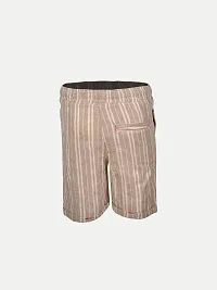 Rad prix Boys Pin Stripe Beige Cotton Cargo Shorts-thumb3