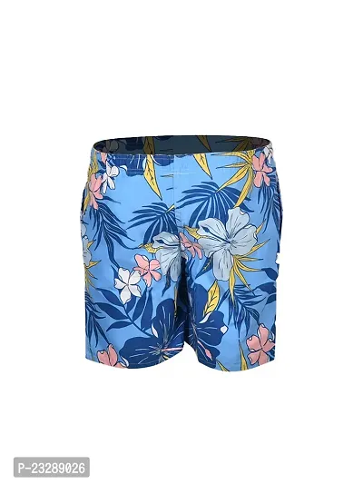 Rad prix Men Light Blue Abstract Printed Casual Shorts