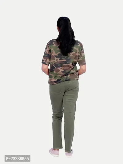 Rad prix Women Camo Printed Tees -Green Colour-thumb4