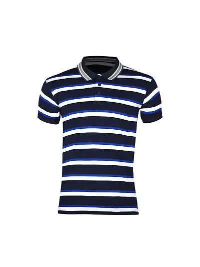 Mens Fashion Striped Polo T-Shirt