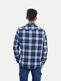 Rad prix Men Navy Checked Regular Fit Casual Cotton Shirt-thumb3