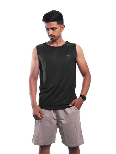 Rad prix Men Textured Sleeveless Sports T-Shirt