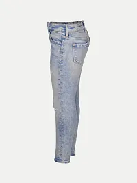 Rad prix Girls Mid-Blue Denim Pant with Slash-at-The-Knee-thumb2