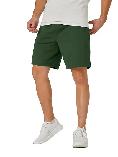 Mens Bottle Solid Knitted Casual Shorts