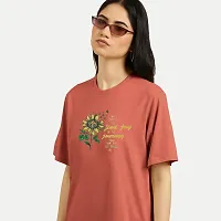 Rad prix Women Printed Orange T-Shirt-thumb2