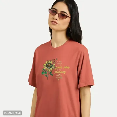 Rad prix Women Printed Orange T-Shirt-thumb3