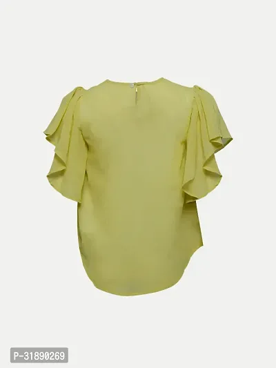 Trendy Yellow Polyester Top For Girls-thumb4