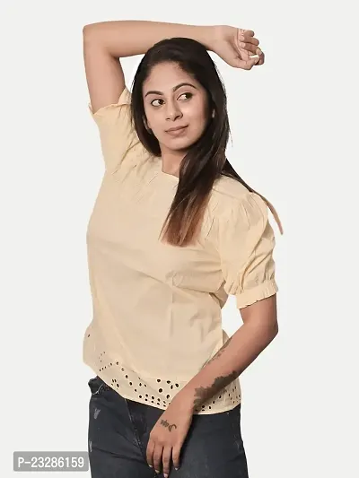 Women Solid Casual Top-(Yellow Colour)-thumb2