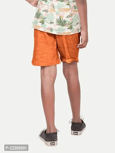 Rad prix Orange Solid Casual Shorts-thumb4