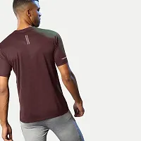 Rad prix Men Solid Maroon Polyester Casual Loose T-Shirt-thumb4