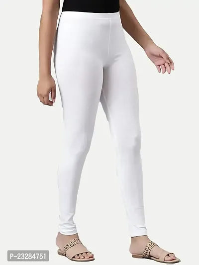 Rad prix Teen Girls White Solid Leggings-thumb2