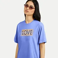 Rad prix Women Printed Blue T-Shirt-thumb2