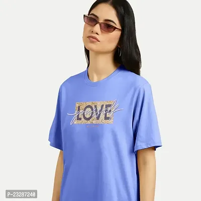 Rad prix Women Printed Blue T-Shirt-thumb3