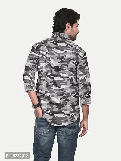 Rad prix Men Grey Camouflage Full Sleeve Shirt-thumb4