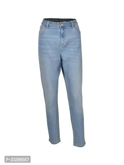 Rad prix Women Light Blue Denim Casual Pant