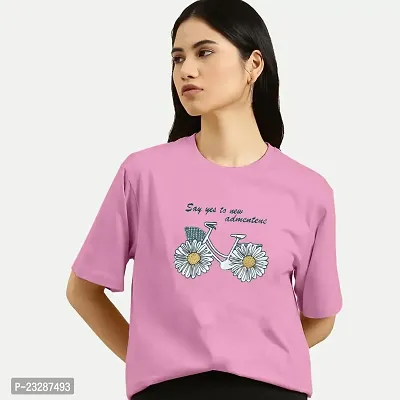 Rad prix Women Printed Pink T-Shirt-thumb3