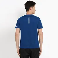 Rad prix Men Blue Textured Sports T-Shirt-thumb4