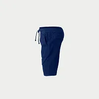 Elegant Blue Cotton Solid Shorts For Boys-thumb2