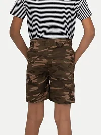 Boys Military Green Checked shorts-thumb2