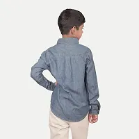 Rad prix Teen Boys Mid Blue Washed Shirt-thumb3