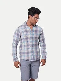 Rad prix Men White Checked Regular Fit Casual Cotton Shirt-thumb1