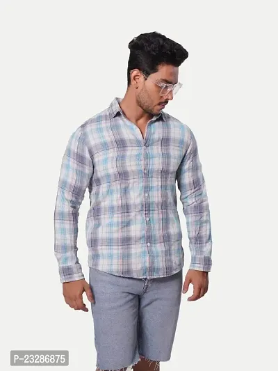 Rad prix Men White Checked Regular Fit Casual Cotton Shirt-thumb2