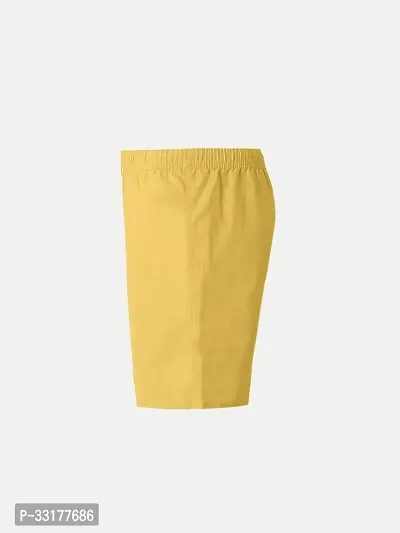 Elegant Yellow Cotton Solid Shorts For Boys-thumb3