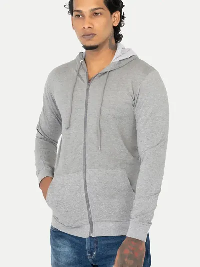 Mens Solid Dark Zipper Hoodies