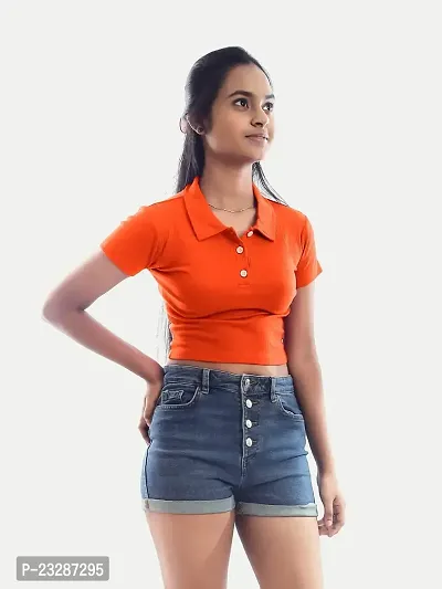 Rad prix Women Orange Cropped T Shirts