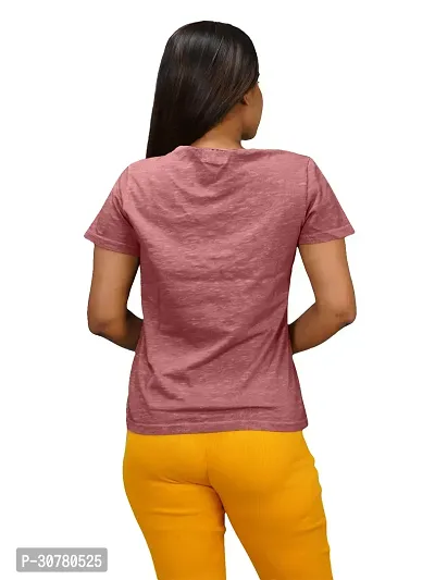 Womens Garment dye knit  Mauve Cotton Henley T-shirts-thumb2