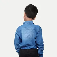 Rad prix Boys Light Blue Washed Denim Shirt-thumb3