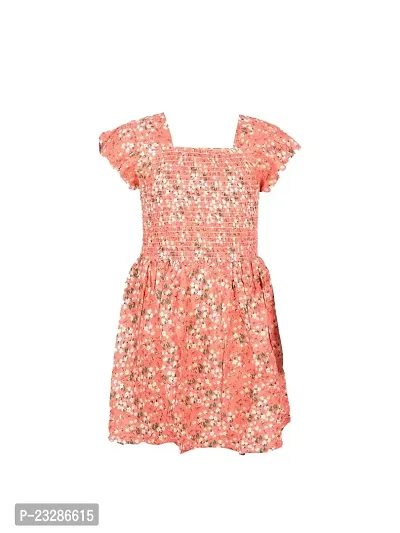 Rad prix Pink Smoked All-Over Printed Dress-thumb0