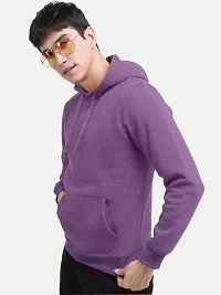 Rad prix Mens Solid Pink Cotton Jersey Hoodie with Pockets-thumb1