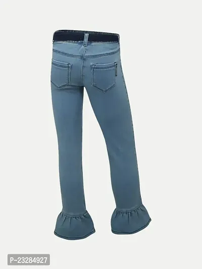 Rad prix Girls Blue Denim Pant with Flared-Hem-Detail-thumb4