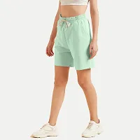 Womens Sea green  Solid  Shorts-thumb2