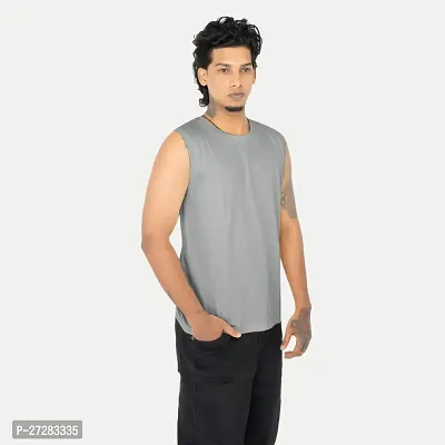 Mens Grey Polo T-shirt-thumb2