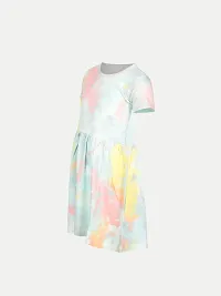 Rad prix Teen Girls Green Tie-Dyed Casual Dress-thumb1