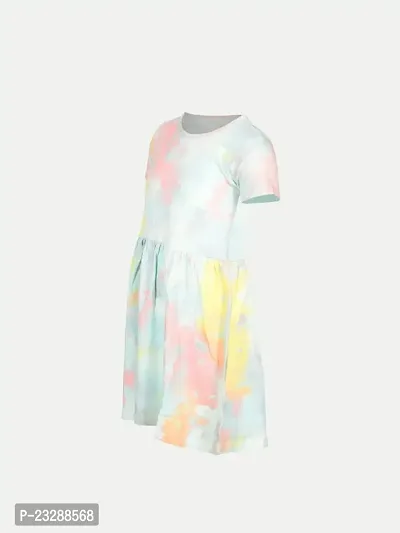 Rad prix Teen Girls Green Tie-Dyed Casual Dress-thumb2