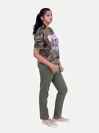 Rad prix Women Camo Printed Tees -Green Colour-thumb1