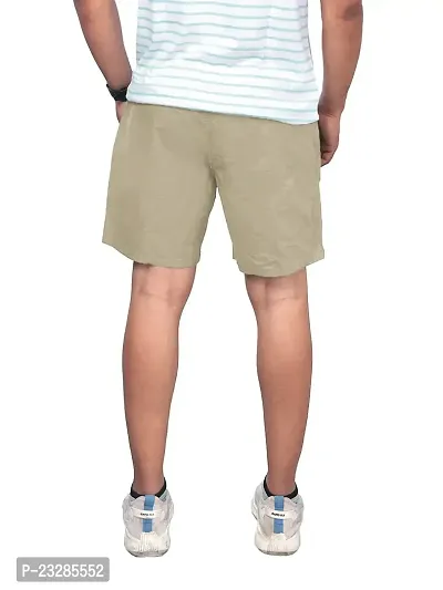 Rad prix Men Solid Brown Casual Cotton Shorts-thumb4