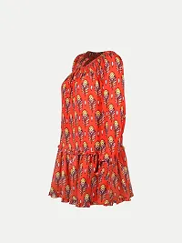 Women Red Floral Printed Dress-thumb1