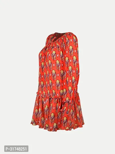 Women Red Floral Printed Dress-thumb2