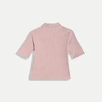 Rad prix Women Light Pink Cropped Polo T Shirts-thumb4