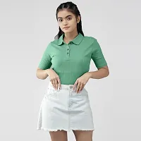 Rad prix Women Pale Green Cropped T Shirts-thumb3